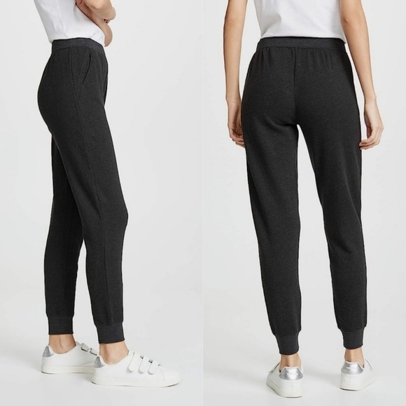 New ATM French Terry Pull-On Slim Fit Cropped Charcoal Jogger Sweatpants Medium - Picture 6 of 14